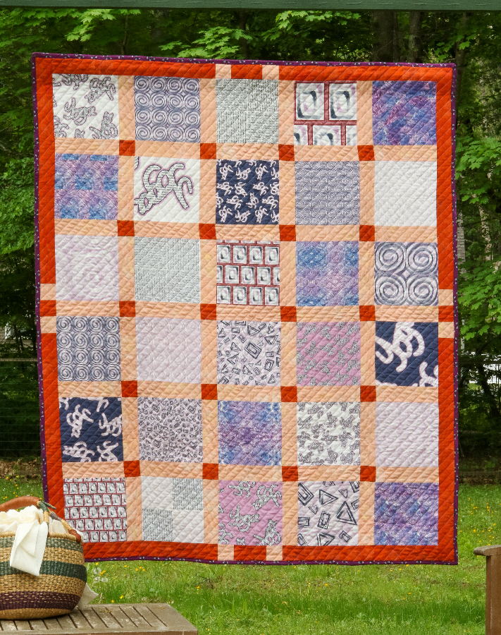 A Sampler quilt using designs from QIdeaz Spoonflower