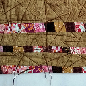 A detail of Boundless showing stitching